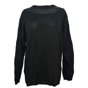 Vintage Black‎ Beaded Sweater Size M